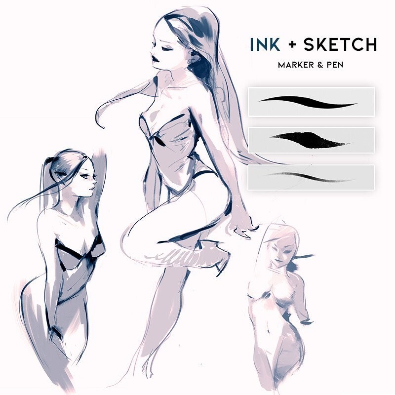 专业插画师PS和Procreate笔刷套装